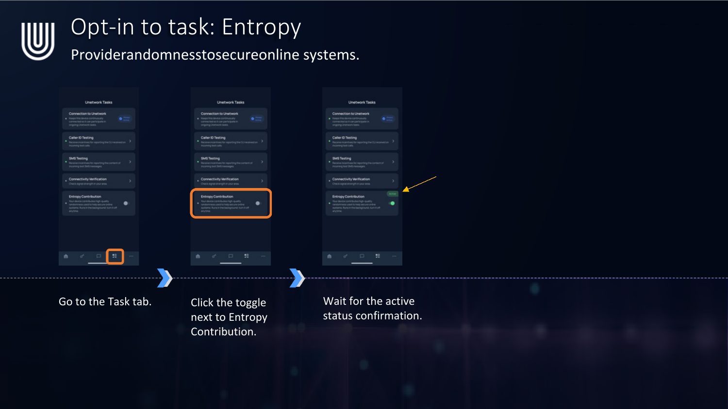 Opt-in flow for the Entropy task