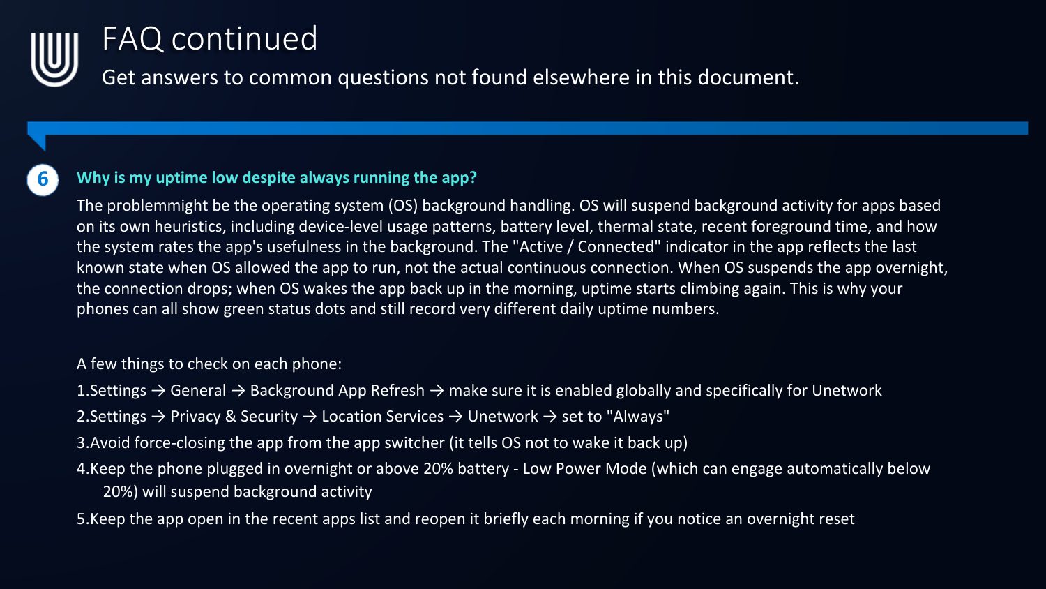 FAQ continued: why uptime can look low