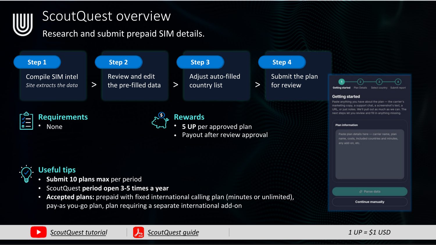 ScoutQuest task overview and requirements